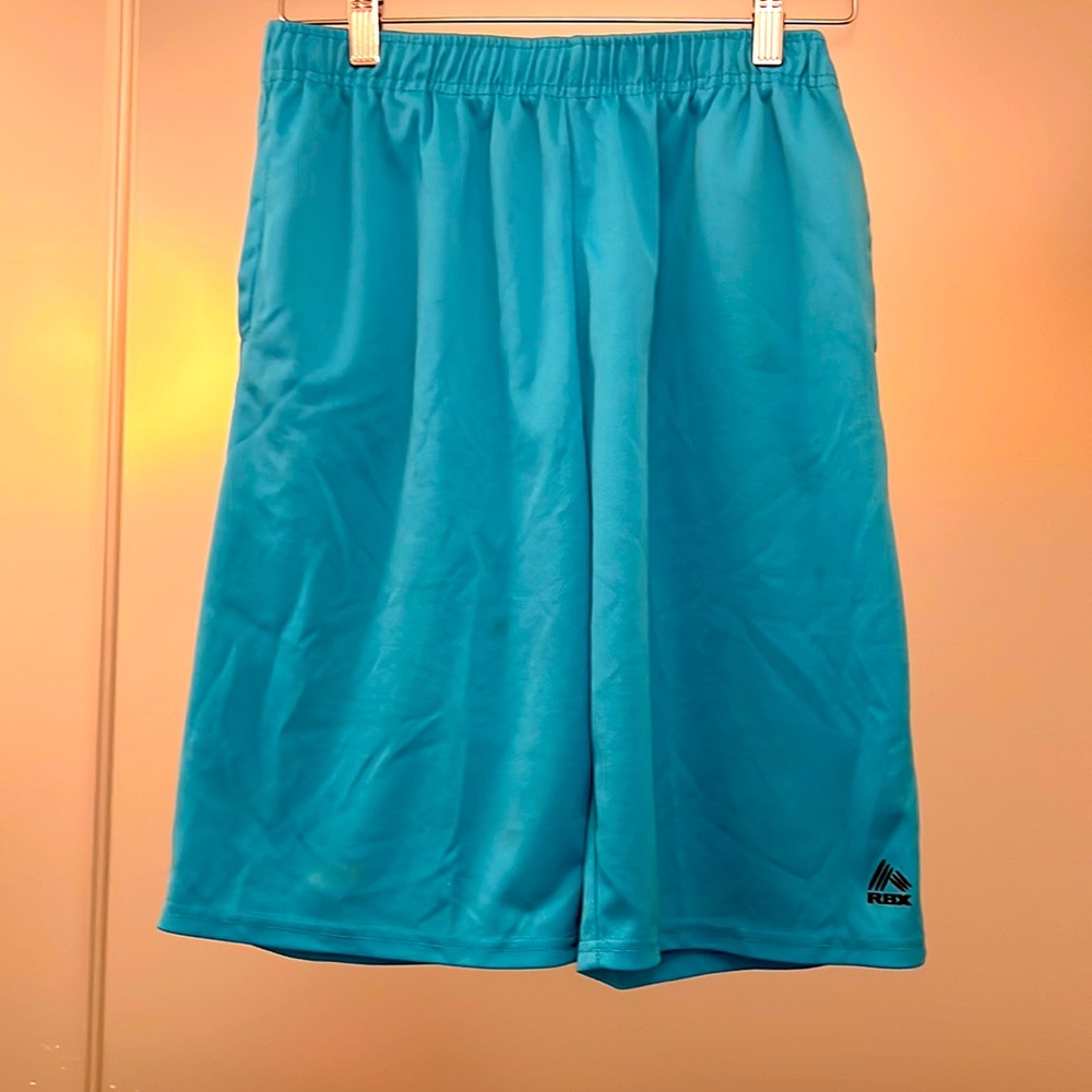 RBX Boys Athletic Shorts with Pockets, Turquoise, XL, Good Condition